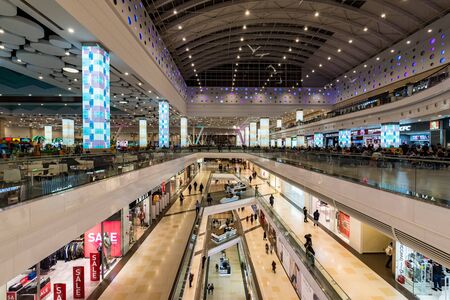 Moscow, Russia - January 22, 2019: Interior of Columbus modern shopping centerのeditorial素材