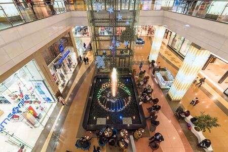 Moscow, Russia - January 22, 2019: Interior of Columbus modern shopping centerのeditorial素材