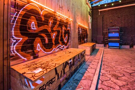 Moscow, Russia - January 16, 2019: Hlebozavod art district area in Moscowのeditorial素材