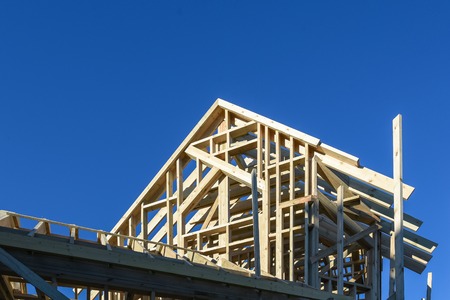 frame house construction. house building. construction industryの写真素材