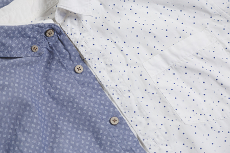 two elegant on white male shirtsの写真素材
