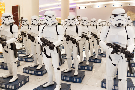 Dubai, United Arab Emirates - January 07, 2019: Stormtroopers Star wars characters in Dubai mallのeditorial素材