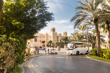 Dubai, UAE - January, 6, 2019: Way to enterance to the Madinat Jumeirah market
