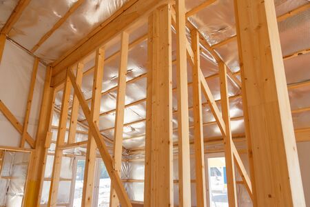 Framed wooden construction Houseの写真素材