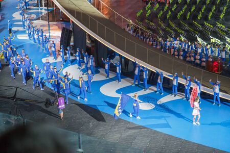 Minsk, Belarus-21 june, 2019: The national team of Bosnia and Herzegovina at the opening ceremony of the second European games in Minsk.のeditorial素材
