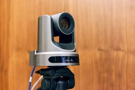 Camera broadcasting conference live.の写真素材