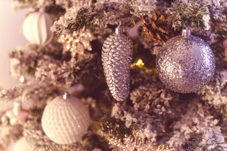 Closeup of Christmas-tree decorations