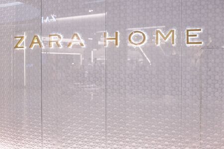 Minsk, Belarus - December 16, 2019 Zara Home shop window in shopping center.のeditorial素材