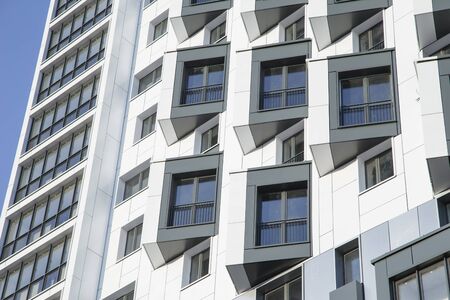 Modern apartment building with ventilated facade.の写真素材