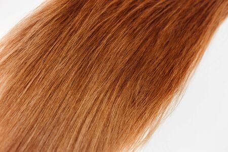 Red Hair over whiteの写真素材