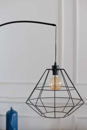 Closeup retro style bulb lamp, Loft style interior decoration.の写真素材