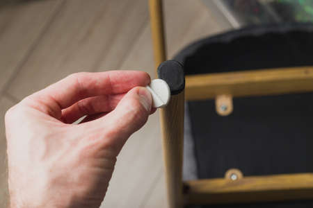 Soft protective stickers for furniture legs.の写真素材