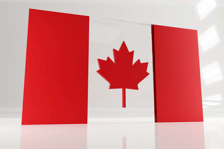 Monumental Canadian flag for Canada day. 3d render flag made of glass and concrete.の写真素材