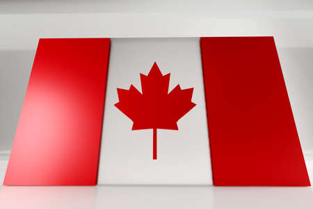 Monumental Canadian flag for Canada day. 3d render flag made of glass and concrete. 3d render.の写真素材