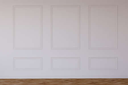 Classic empty interior wall with mouldings. Digital illustration. 3d renderingの写真素材