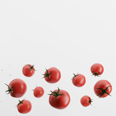 fresh tomatoes isolated on white backgroundの写真素材