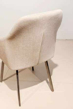 Modern velours armchair in a roomの写真素材