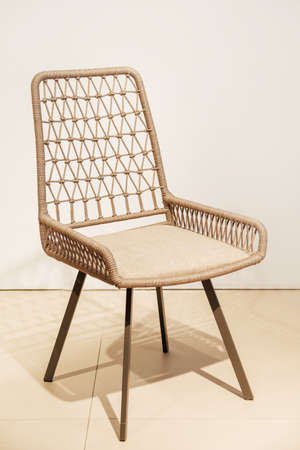 Cozy stylish wicker garden chairの写真素材