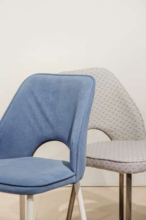 Velours modern chairs with wingbackの写真素材
