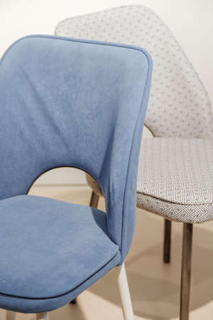 Velours modern chairs with wingbackの写真素材
