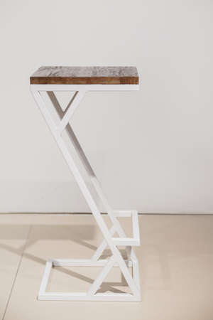 Metal frame and wood coffee tableの写真素材