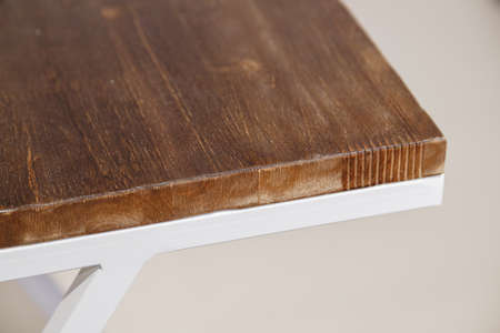 Metal frame and wood coffee tableの写真素材