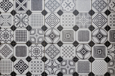 ceramic tiles pattern black and white