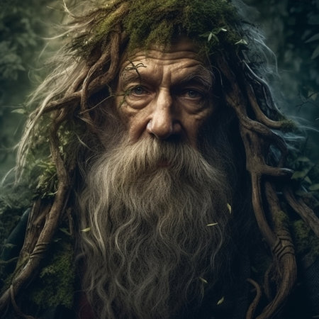 Fairy Tale Forest Goblin Living in the Forest Character of Slavic Mythology. Generative AIの素材
