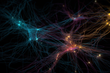 Neural connection, bright lights, synapses, AI generativeの素材