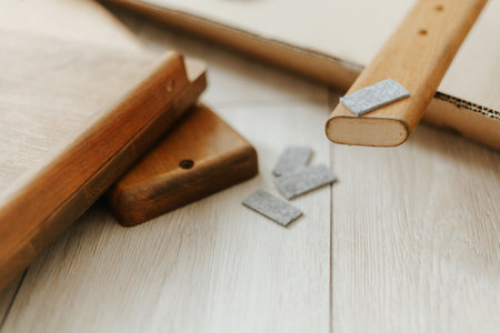 Adhesive Felt Pads Floor Protectors on Wooden Chair Legs, Anti-Noise Coating, Furniture Floor Care....