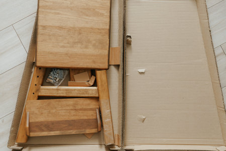 Jurmala, Latvia - 02/18/2024: A box of Ikea furniture.の写真素材