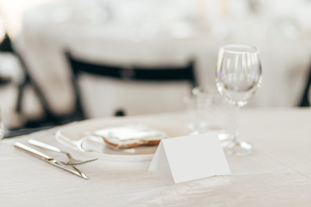 Detail of a wedding dinner setting, summer eventの写真素材
