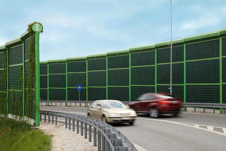 Sound-absorbing panels to reduce noise caused by the movement of internal combustion vehicles.の写真素材