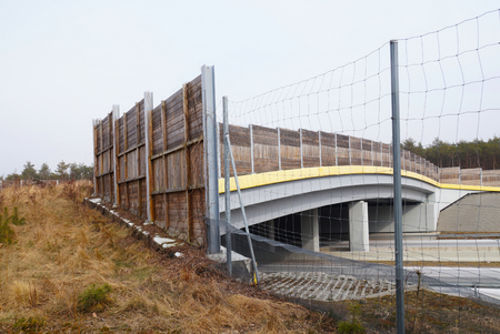 An engineering facility that meets all the requirements of safe animal migration in a space covered by a dense network of roadsの写真素材