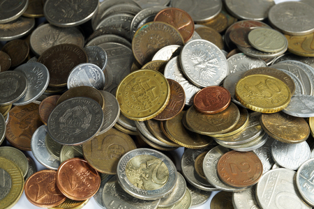 Coins from various years, of different value and also without valueの写真素材