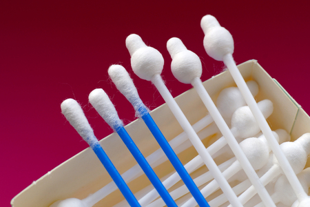 Cotton swabs for makeup, cosmetic, accessories ear cleaning, cotton swab stick buds medical useの写真素材