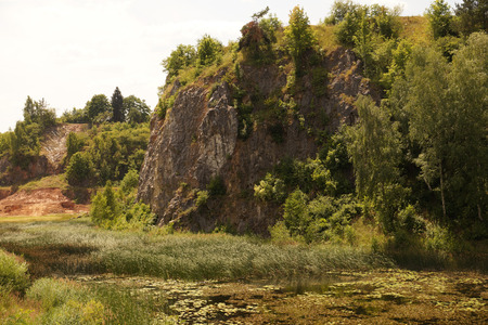 An old closed quarry, currently a nature reserve. Kadzielnia-Kielce. Polandの写真素材