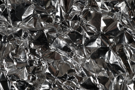 Structure. Effective, contrasting background obtained from creased aluminum foil.の写真素材