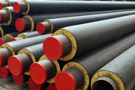 Hydraulic shop, heating pipes with different diameters.の写真素材