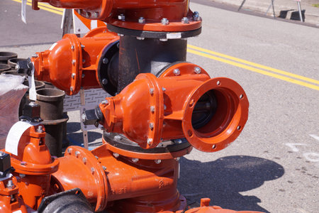 Comprehensive street renovation. Fire Main Gate Valves awaiting installation.