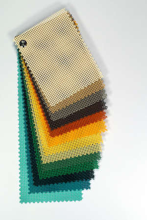 Advertisement. Color chart of one of the most popular advertising media: PVC coated banner type - mesh-macro.の写真素材