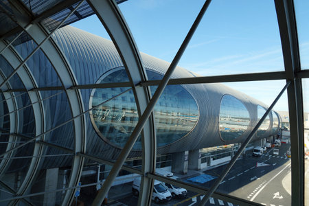 France. Paris Charles de Gaulle Airport also known as Roissy Airport, is the largest international airport in France and one of the busiest airports in Europe. August 29, 2019.のeditorial素材
