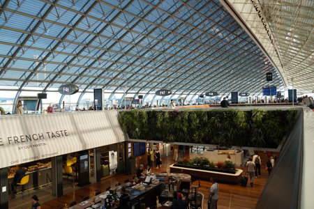 France. Paris Charles de Gaulle Airport also known as Roissy Airport, is the largest international airport in France and one of the busiest airports in Europe. August 29, 2019.のeditorial素材