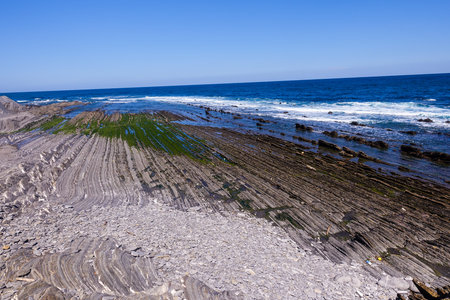 Flysch by the sea in Zumaia, Spain. Amazing place