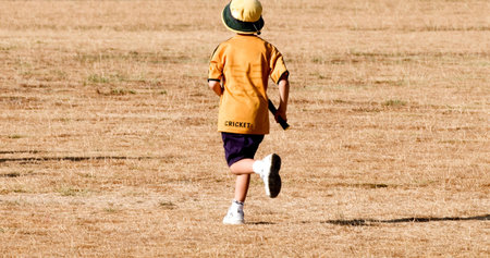Visual moments from children's cricket games の写真素材