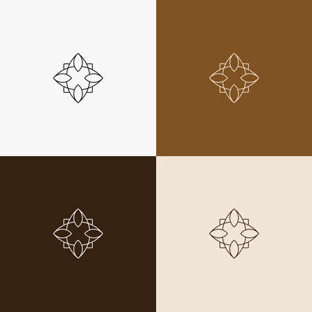 minimal line art symbol and icon for logo templateのイラスト素材