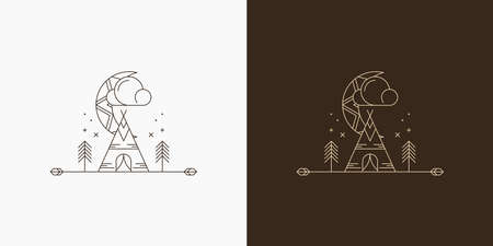 line are creative illustration and symbol for logoのイラスト素材