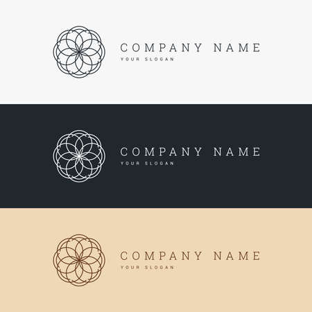 minimal elegant logo template and line art iconのイラスト素材