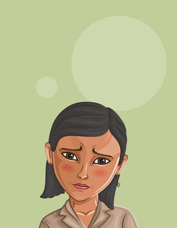 Cartoon Female portrait. Woman avatar.のイラスト素材