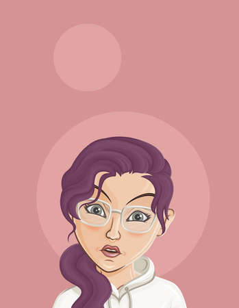 Cartoon Female portrait. Woman avatar.のイラスト素材